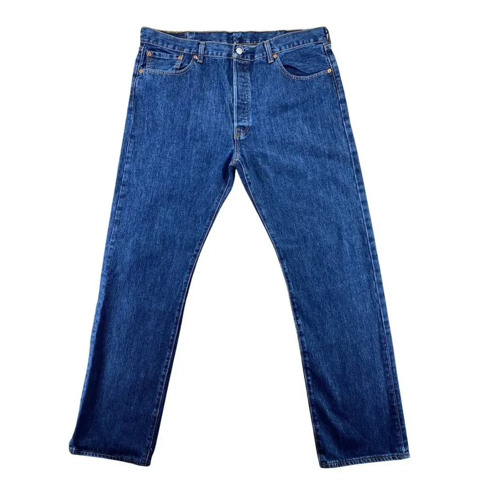 Levi's 501 Original Fit Jeans Men's 38x32 Dark Wash Button Fly Straight Denim